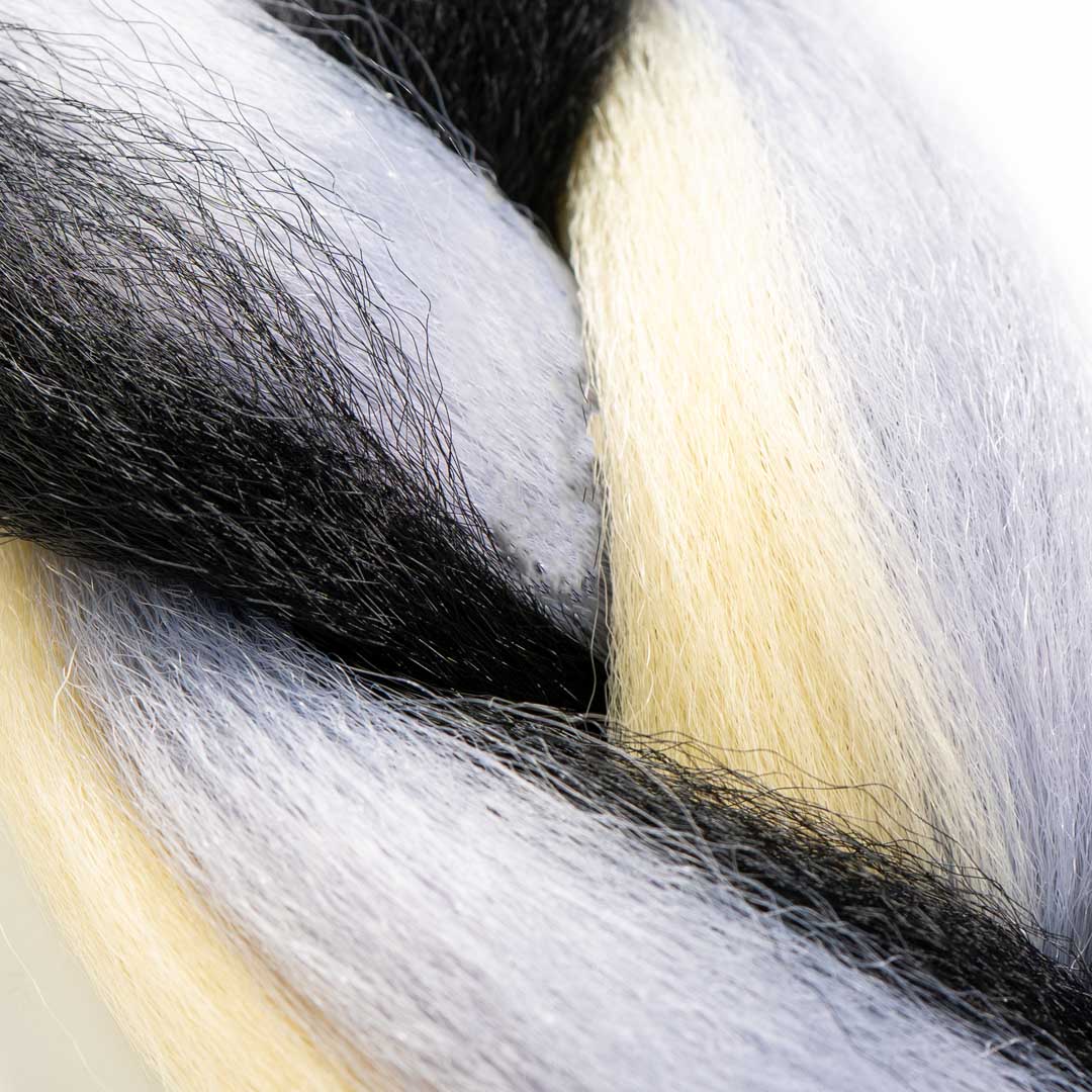 Black, Grey & Blonde Synthetic Jumbo Braid - Image 3
