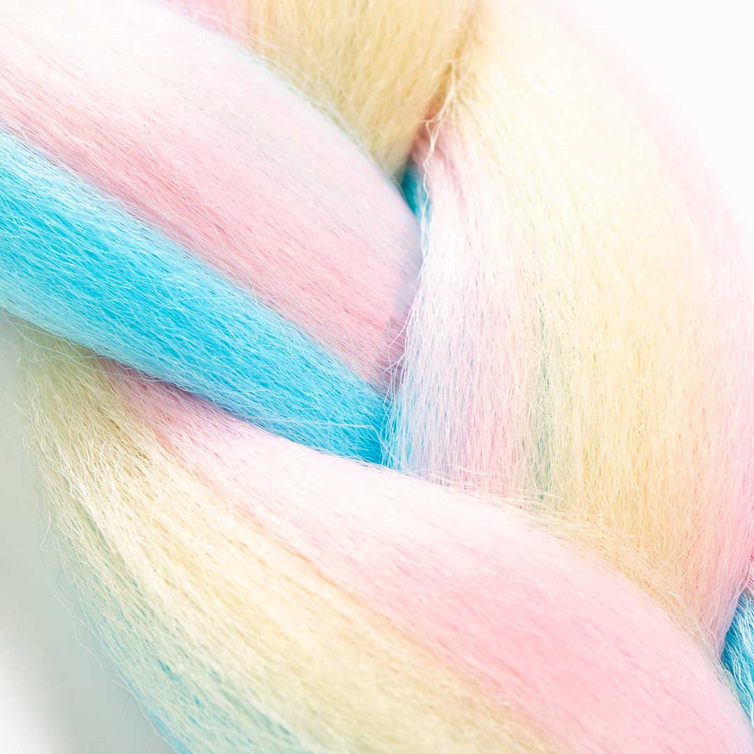 Blonde, Pink & Blue Synthetic Jumbo Braid - Image 3