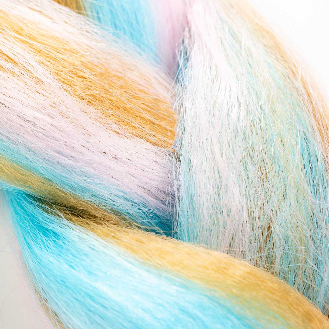 Brown, Pink & Blue Synthetic Jumbo Braid - Image 4