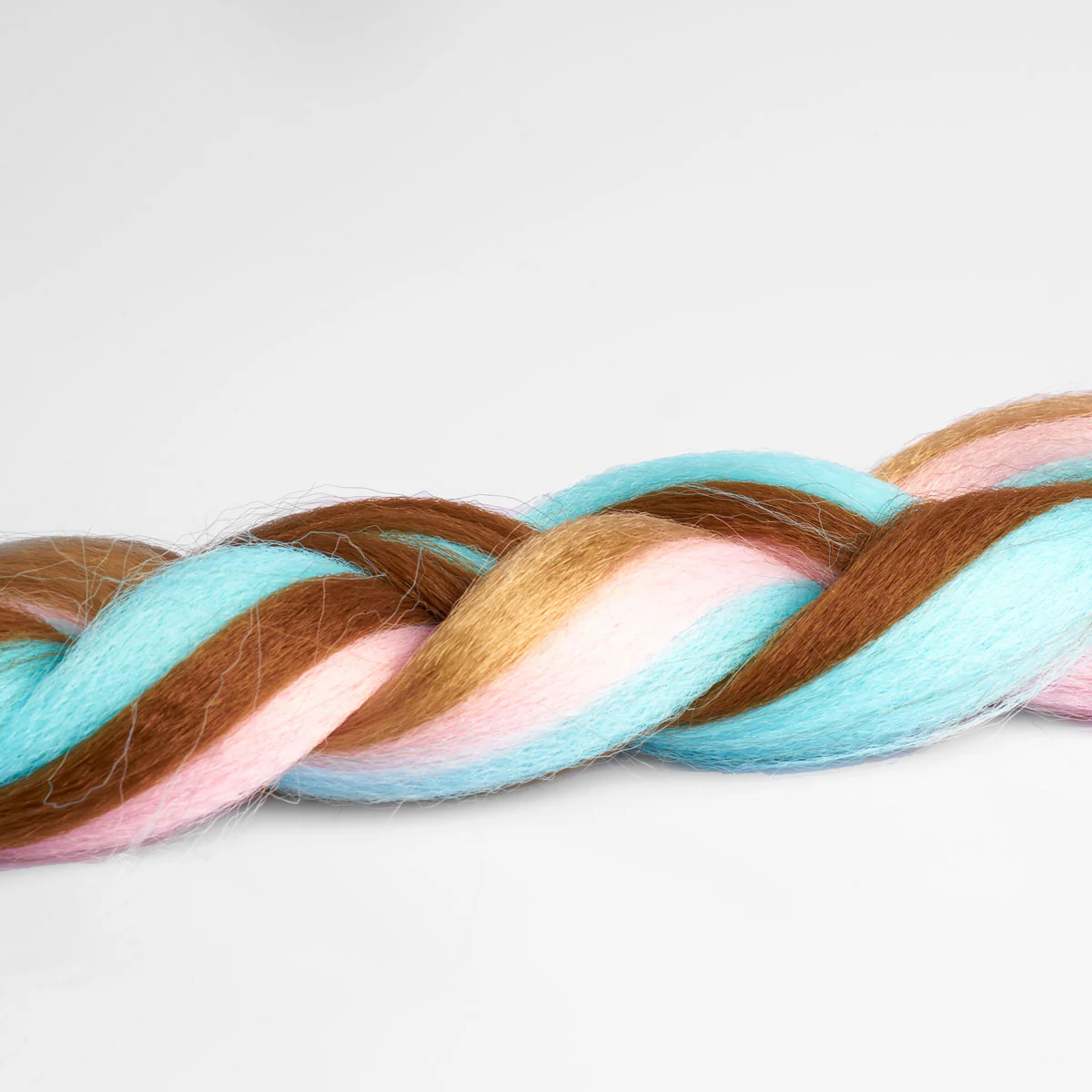 Brown, Pink & Blue Synthetic Jumbo Braid - Image 5