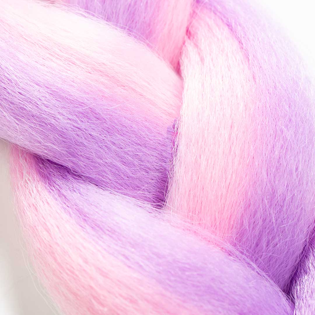 Lilac, Pink & Blue Synthetic Jumbo Braid - Image 3