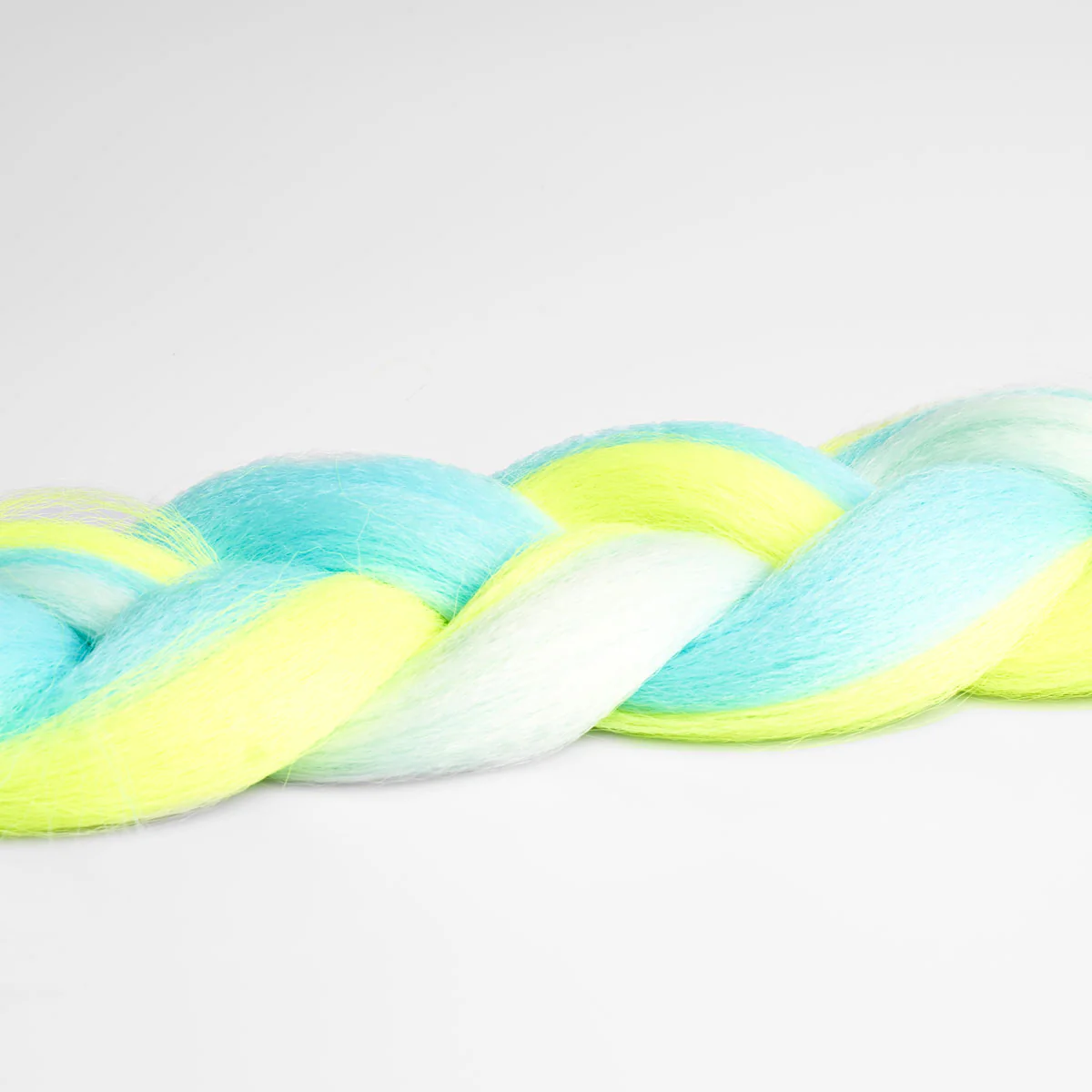 Neon Yellow & Blue Synthetic Jumbo Braid - Image 4