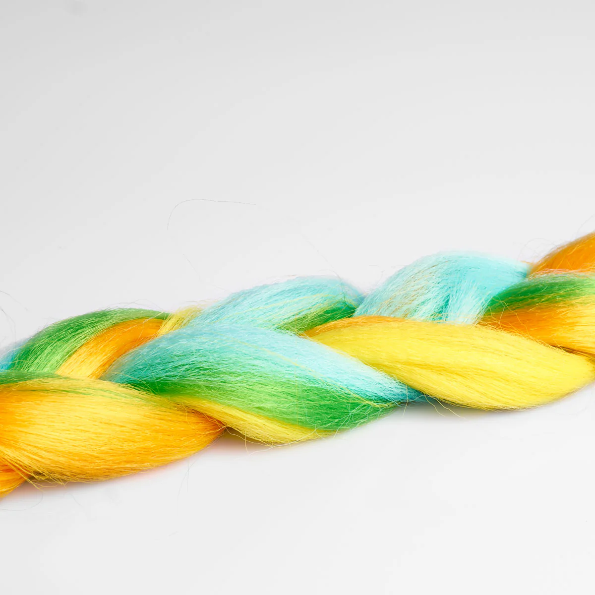 Orange, Blue, Green & Yellow Synthetic Jumbo Braid - Image 4