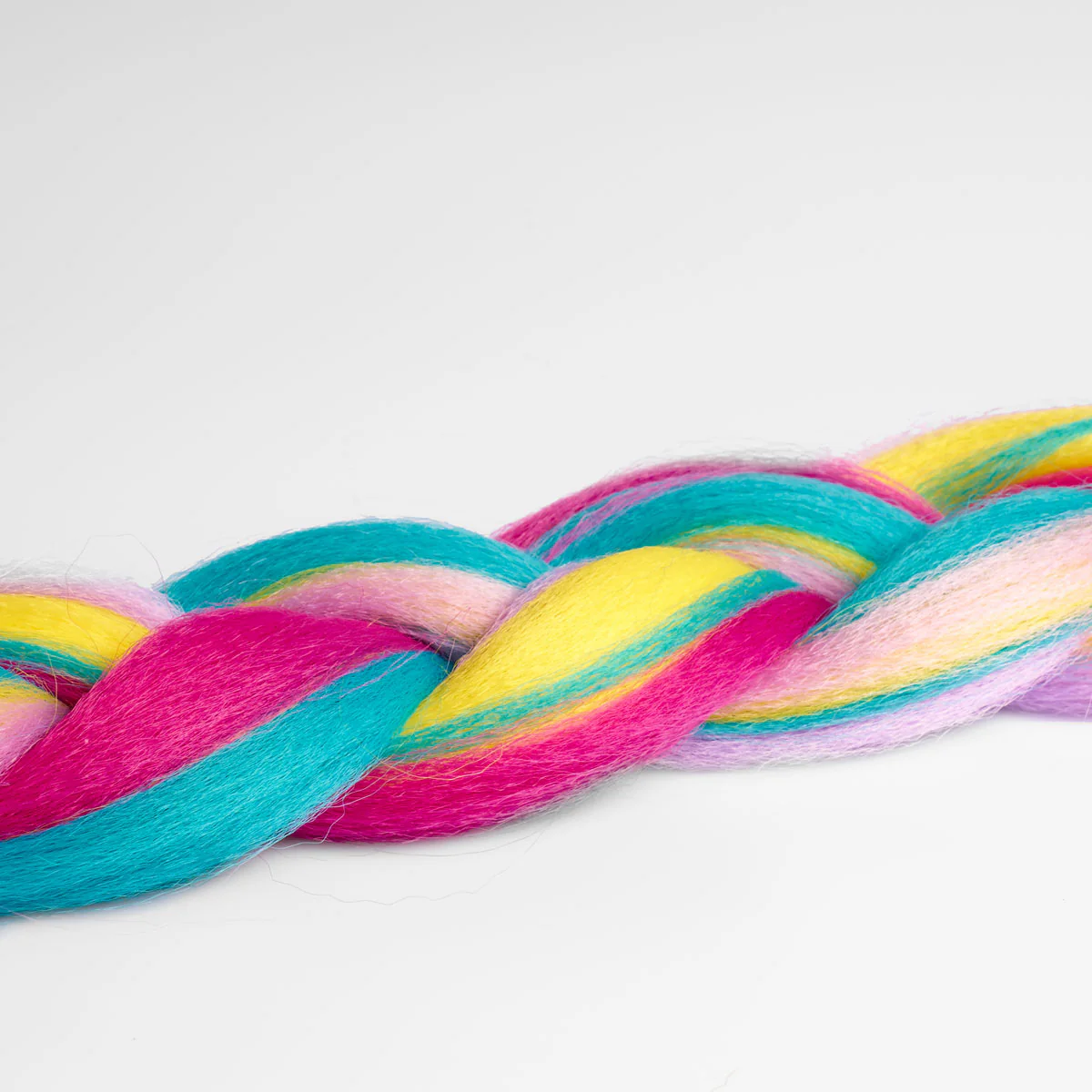 Pink, Purple, Yellow & Teal Synthetic Jumbo Braid - Image 4