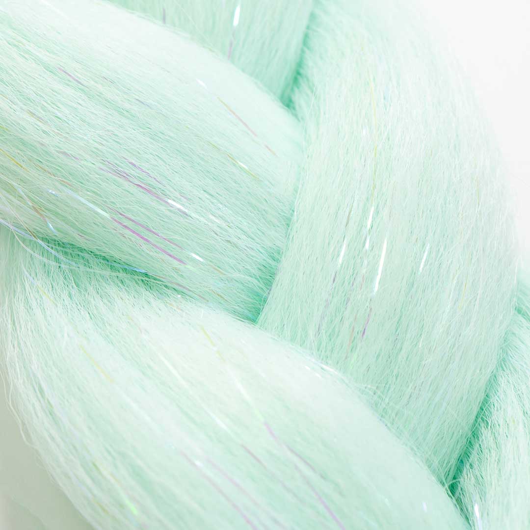 Turquoise & Tinsel Synthetic Jumbo Braid - Image 3